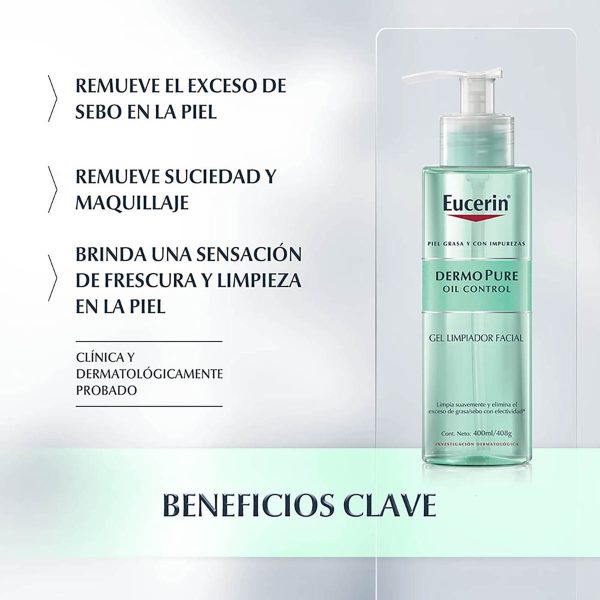 Eucerin Gel Limpiador Diario Dermopure Oil Control Para Piel Grasa 400 ml