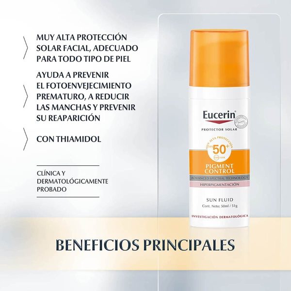 Eucerin Protector Solar Facial Pigment Control Para Todo Tipo de Piel Fps 50 50 ml