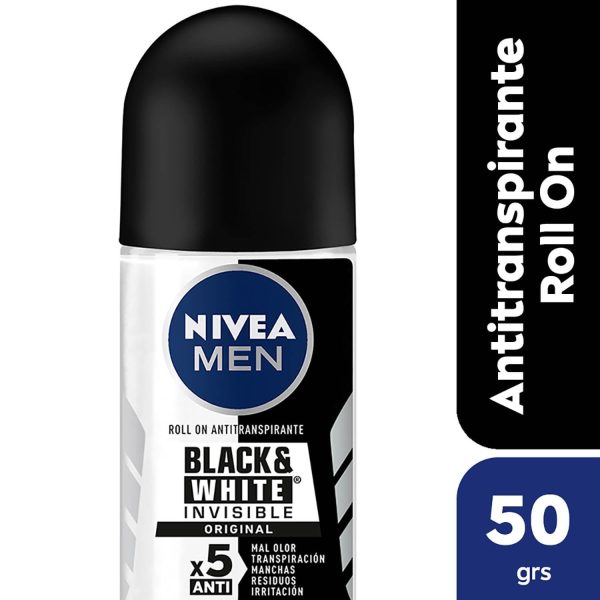 Nivea Desodorante Antitranspirante men Invisible B&W Roll On 50 ml
