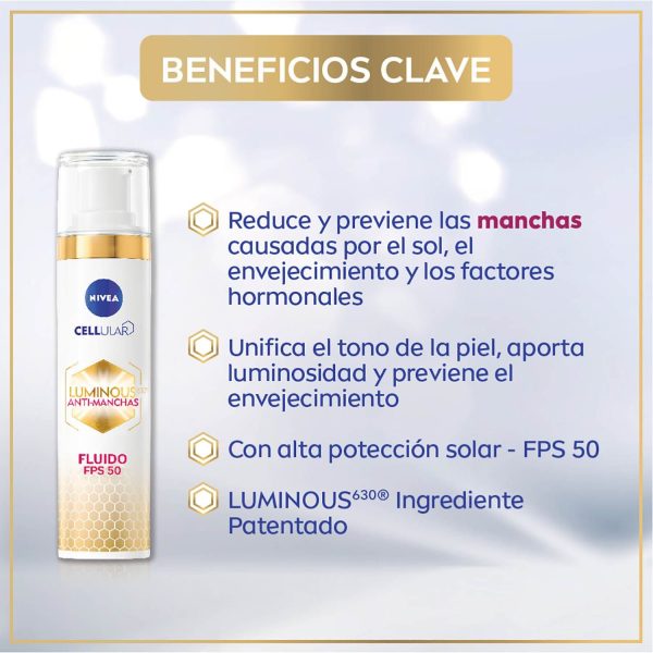Nivea Crema Antimanchas Día 630 luminous Fps50 Todo Tipo de Piel 40 ml