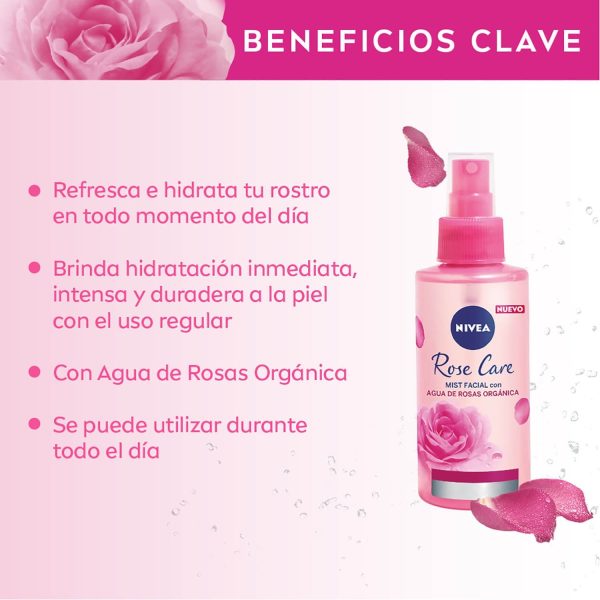 Nivea Mist Facial Refrescante Rose Care Para Todo Tipo de Piel 150 ml