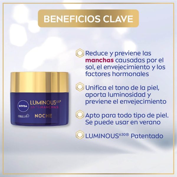 Nivea Crema Antimanchas Noche Luminous 630 Todo Tipo de Piel 50 ml