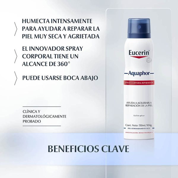Eucerin Spray Corporal Reparador Aquaphor Para Piel Seca 150 ml