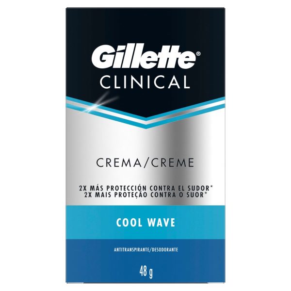 Gillettte Antitranspirante Gillette Clinical Cool Wave Crema 48 G