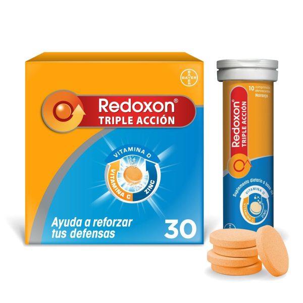 Redoxon Suplemento Dietario Triple Acción Efervescente x 30 comprimidos Naranja