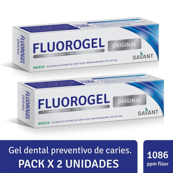 Fluorogel Gel Dental Con Fluor Original Menta 60 gr (Pack 2 Unidades)