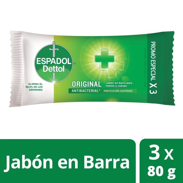 ESPADOL DETTOL JABÓN CREMOSO x3 un x80 gr