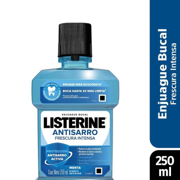 LISTERINE ANTISARRO FRES INTENSA ENJ.S/ALCX250ML
