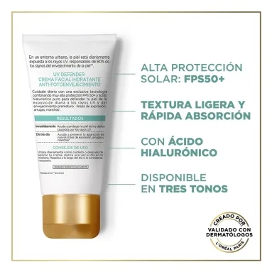 UV DEFENDER FPS50+ ANTIBRILLO CREMA X 40 G